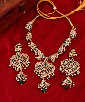 Gold Plated Handcrafted Meenakari Necklace Set 2