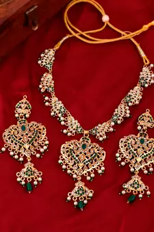 Gold Plated Handcrafted Meenakari Necklace Set