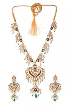 Gold Plated Handcrafted Meenakari Necklace Set