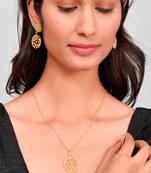 Gold Plated Contemporary Necklace Set