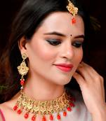 Gold Plated Brass Temple Necklace Set