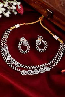 Gold Plated And Studded Handcrafted Necklace Set