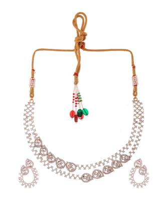 Gold Plated And Studded Handcrafted Necklace Set 3