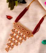 Gold Plated Ethnic Meenakari Layered Choker Necklace