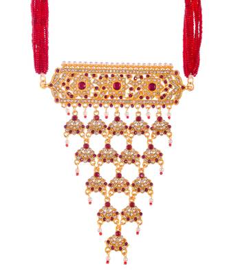 Gold Plated Ethnic Meenakari Layered Choker Necklace 3