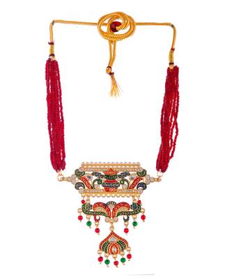 Gold Plated Meenakari Layered Choker Necklace 3
