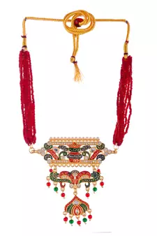Gold Plated Meenakari Layered Choker Necklace