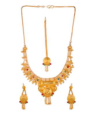 Gold Plated & Gold Toned Temple Necklace Set 3