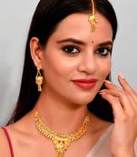 Gold Plated & Gold Toned Temple Necklace Set