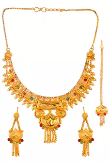 Gold Plated & Gold Toned Temple Necklace Set
