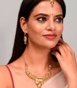 Gold Plated & Gold Toned Temple Necklace Set