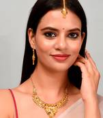 Gold Plated & Gold Toned Temple Necklace Set