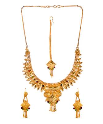 Gold Plated & Gold Toned Temple Necklace Set 3