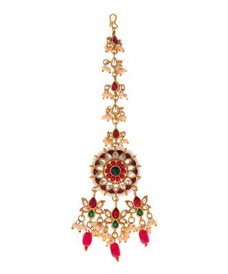 Gold Plated Kundan Stones Ethnic Necklace Set 5