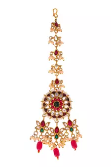 Gold Plated Kundan Stones Ethnic Necklace Set