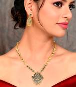 Gold Plated Oxidised South Indian Necklace Set