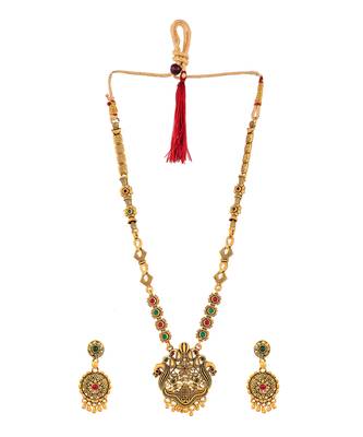 Gold Plated Oxidised South Indian Necklace Set 3