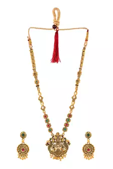 Gold Plated Oxidised South Indian Necklace Set