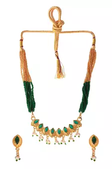 Gold Plated Artificial Necklace Necklace Set