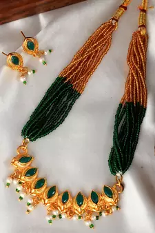 Gold Plated Artificial Necklace Necklace Set