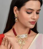Gold Plated Peacock Choker Rajputi Necklace Set