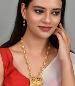 Gold Plated Meenakari Handcrafted Temple Necklace Set