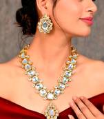 Gold Plated Heavy Kundan Necklace Set