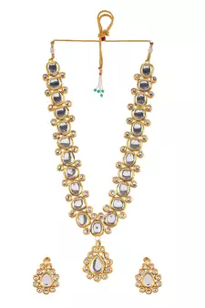 Gold Plated Heavy Kundan Necklace Set