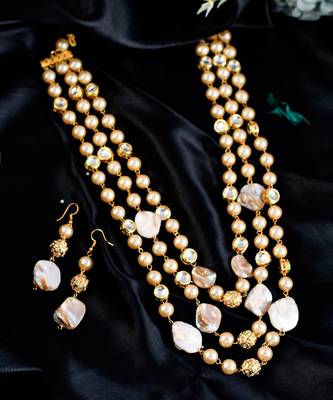 Gold Plated Multi Layered Long Necklace Set 2
