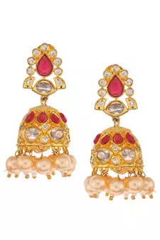 Gold Plated Red Stone Kundan Choker Set