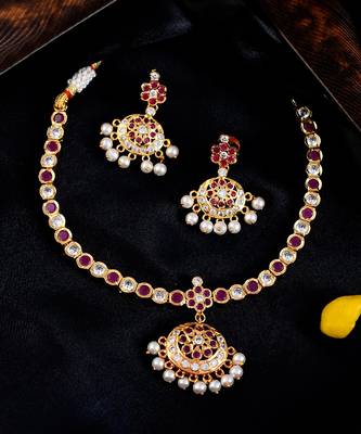 Gold Plated Pendant Necklace Set 2