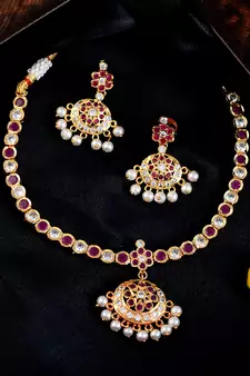Gold Plated Pendant Necklace Set