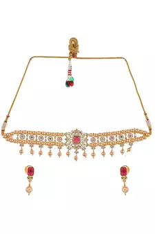 Gold Plated American Diamond Choker Set