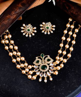Gold Plated Pearl Kundan Choker Set 2