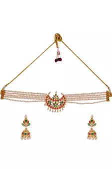 Gold Plated And Brooch Choker Set