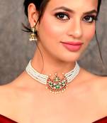 Gold Plated And Brooch Choker Set