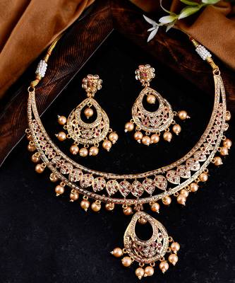 Gold Plated American Diamond Studded Necklace Set 2