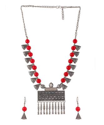 Silver Plated Oxidised Handcrafted Necklace Set 2