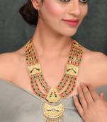 Gold Plated Long Layered Heavy Handcrafted Unisex Necklace