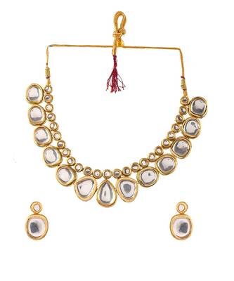 Gold Plated Kundan Jadau Ethnic Necklace Set 2