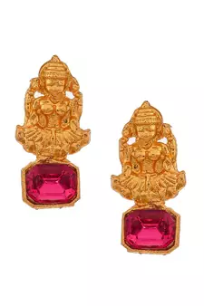 Gold Plated Laxmi Temple Necklace Set