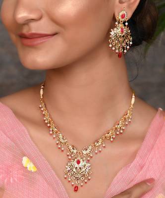Gold Plated Ethnic Necklace Set 1