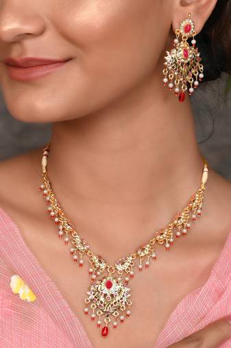 Gold Plated Ethnic Necklace Set