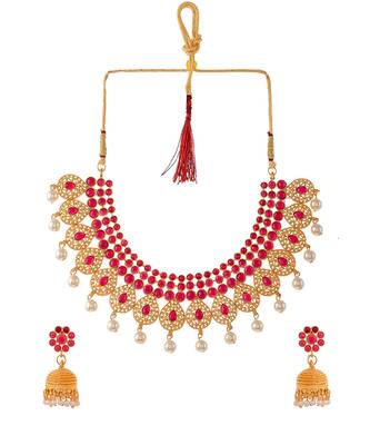 Gold Plated Ethnic Pearl Necklace Set 2