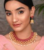 Gold Plated Ethnic Pearl Necklace Set