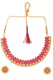 Gold Plated Handcrafted Floral Necklace Set