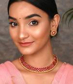 Gold Plated Handcrafted Floral Necklace Set