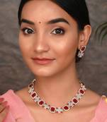 Gold Plated American Diamond Necklace Set