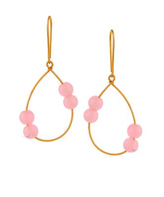 Gold Plated Pink Quartz Western Necklace Set 3