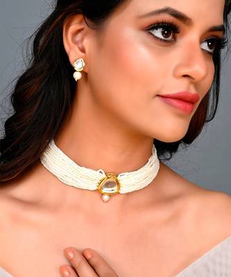 Gold Plated Kundan Choker Set 1